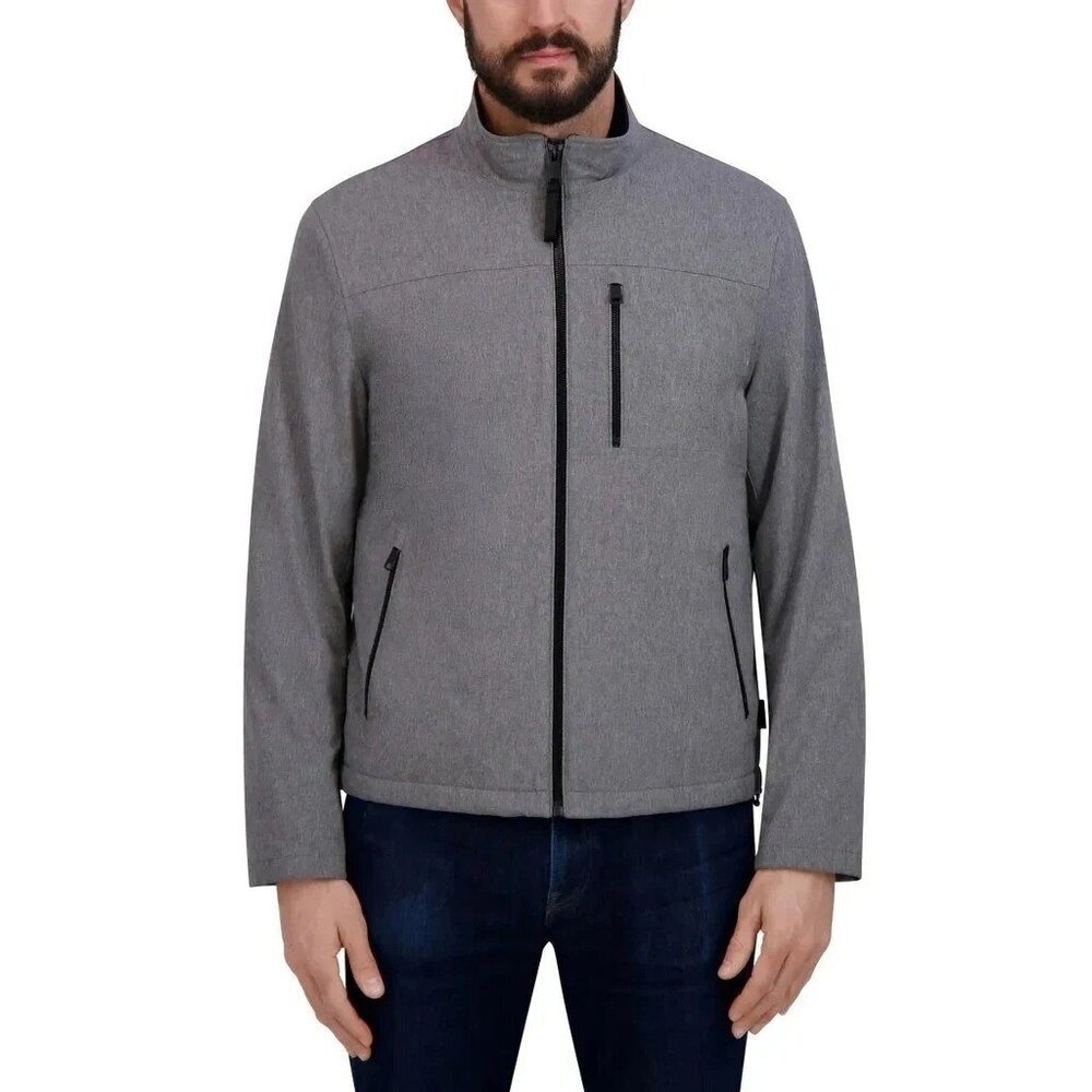 Kenneth Cole Men's S Gray Full-Zip Windbreaker Jacket Sherpa Lining G1865